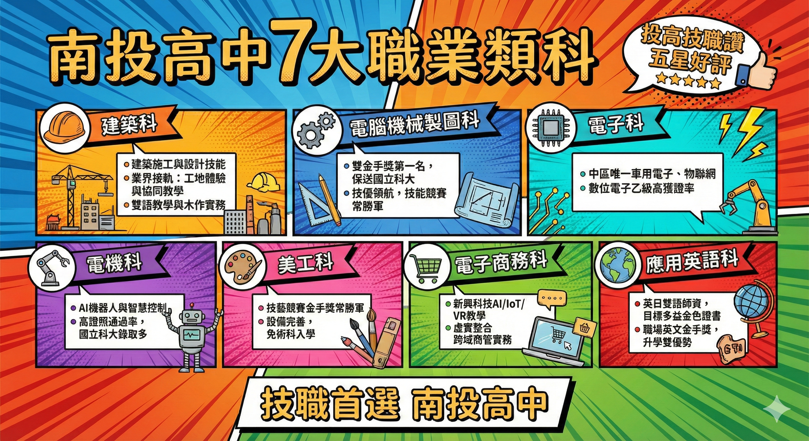 南投高中7大職業類科