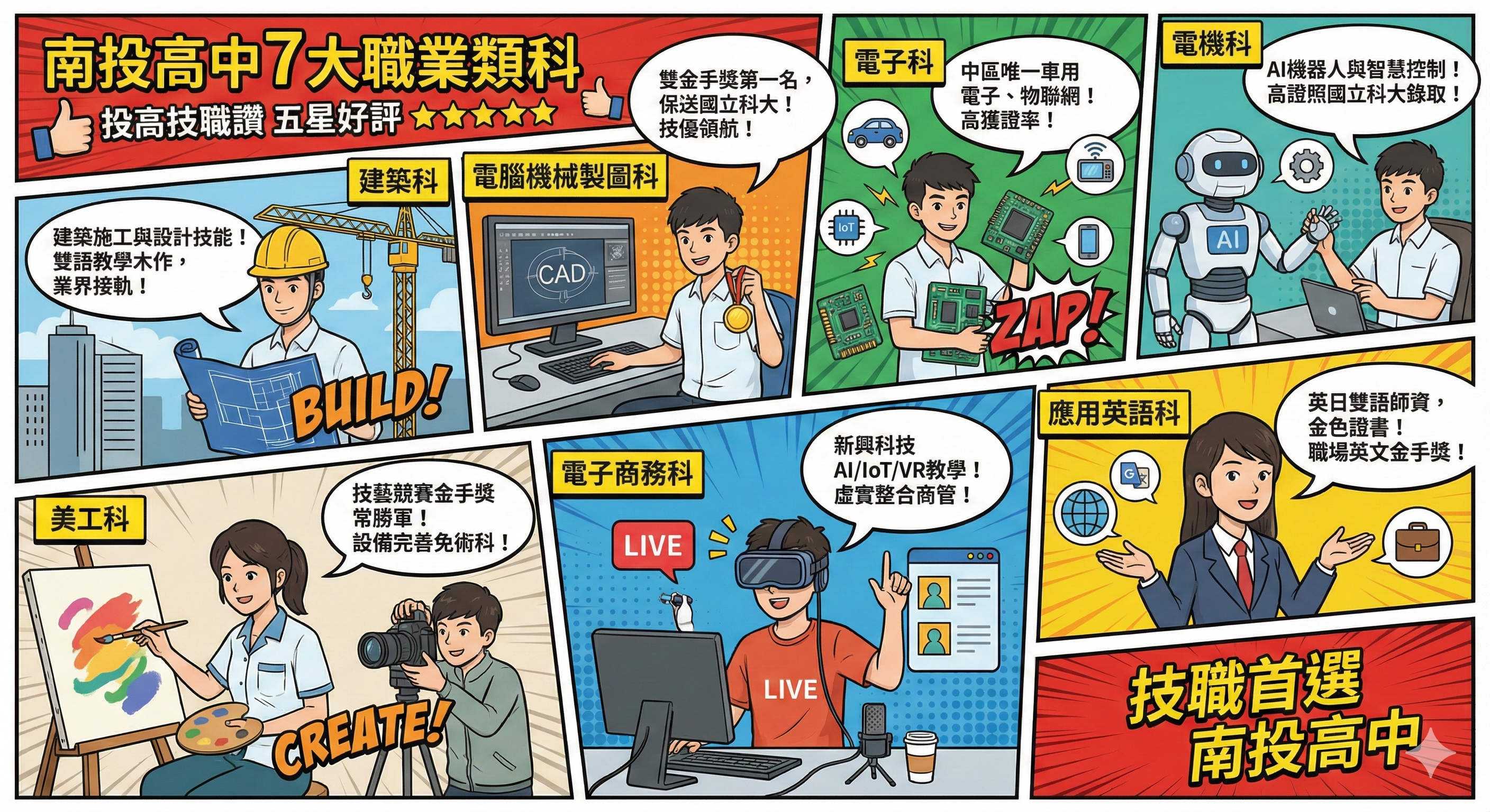 投高技職7大職業類科 投高技職7大職業類科